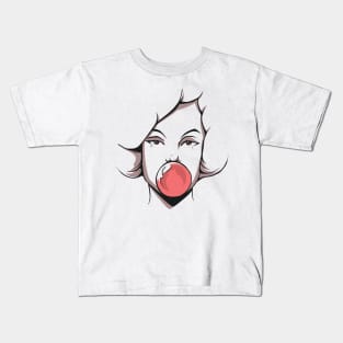 Woman Bubble Gum Kids T-Shirt